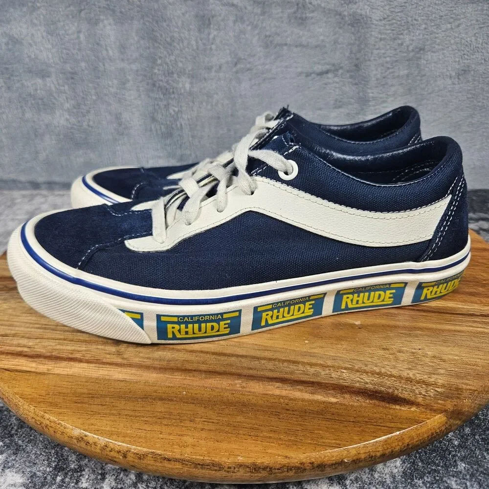 Vans Shoes Bold Ni Rhude Skater Low Top Sneakers Navy Blue Mens 6 Womens 7.5